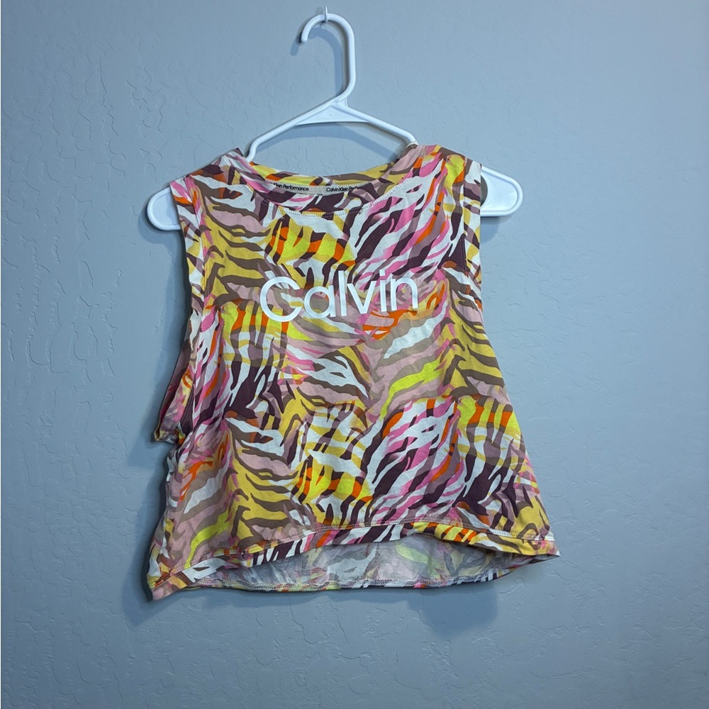 Calvin Klein Pastel Abstract Sleeveless Top
